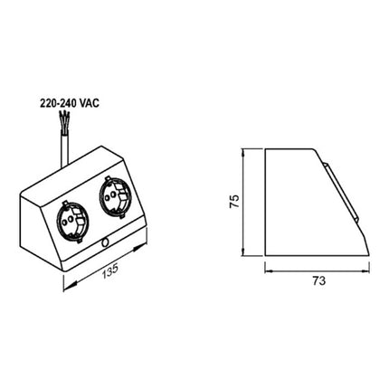 Podwójne gniazdo natynkowe L&S 230 V ( 3000550100 )