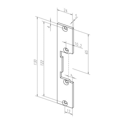 Frontale piatto ASSA ABLOY 096 in acciaio inox con bordo opaco ( 3324034004 )
