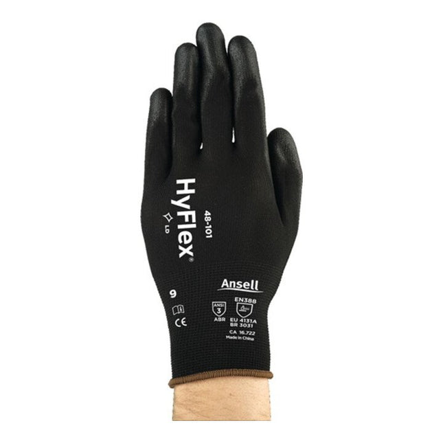 Guantes ANSELL HyFlex(R) 48-101 talla 7 negro ( 4000371045 )