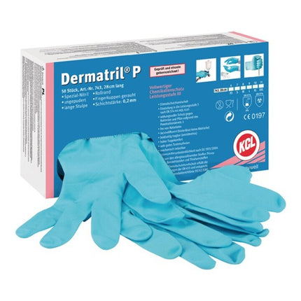 HONEYWELL disposable gloves Dermatril P 743 size 9 blue ( 4000371735 )