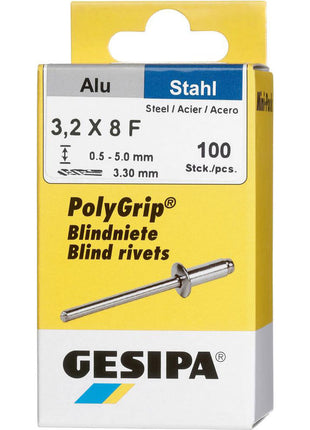 GESIPA rivetto cieco PolyGrip(R) gambo del rivetto d x l 3,2 x 8 mm ( 4000813757 )