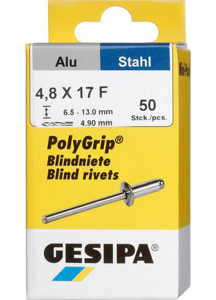 GESIPA rivetto cieco PolyGrip(R) gambo del rivetto d x l 4,8 x 17 mm ( 4000813762 )