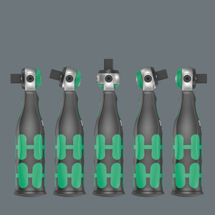 WERA Grzechotka obrotowo-zwrotna 8009 Zyklop Pocket Set 1 3/8 ″ + 1/4 ″ 72 zęby ( 4000822450 )