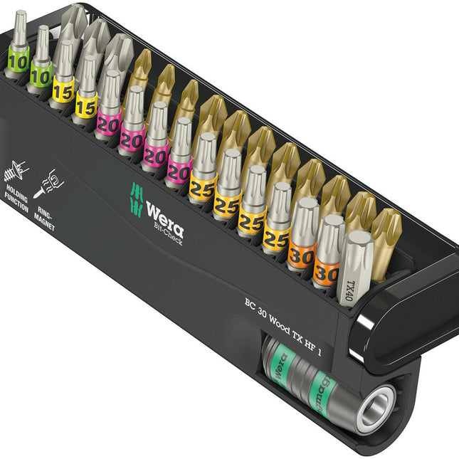 WERA Bit-Check 30 Wood TX HF 1 set di punte da 30 pezzi ( 4000829912 )