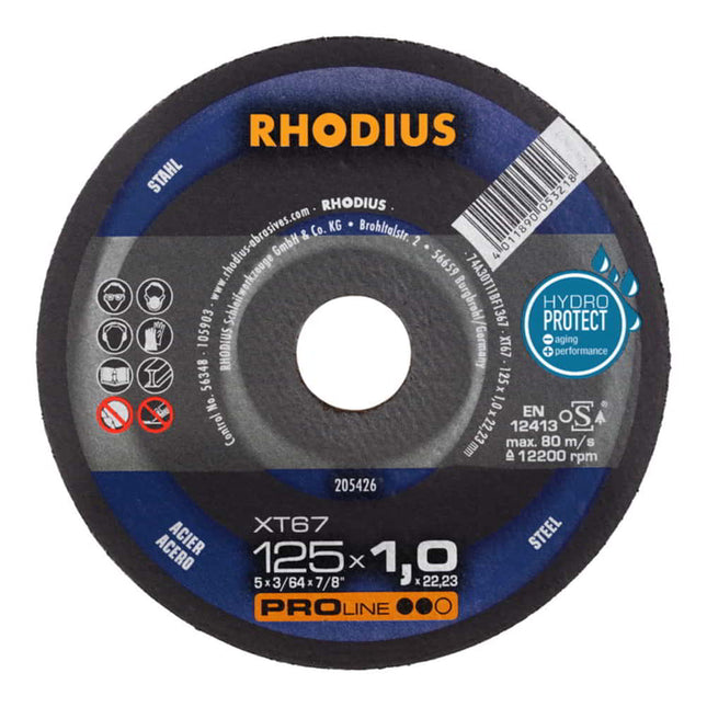 Disco da taglio RHODIUS XT67 D125x1mm diritto ( 4000841258 )