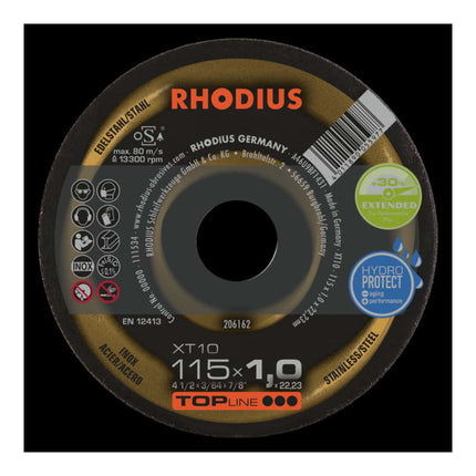 Disco de corte RHODIUS XT10 D115x1mm recto ( 4000841292 )