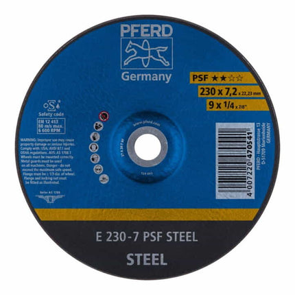 Tarcza szlifierska PFERD PSF STEEL D230xS7.2mm ( 4000842653 )