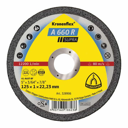 Disco da taglio KLINGSPOR A 660 R Supra D125x1mm diritto ( 4000843412 )