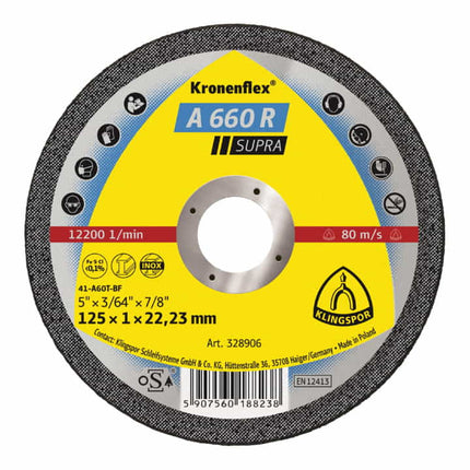 Disco da taglio KLINGSPOR A 660 R Supra D125x1mm diritto ( 4000843412 )