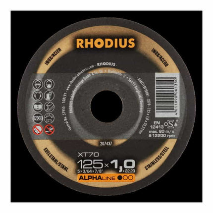 Disco da taglio RHODIUS XT70 D125x1mm diritto ( 4000843731 )