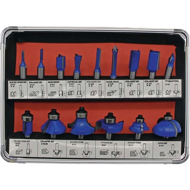 FISCH-TOOLS Carbide router bit cassette 973CT15A 15-piece shank Ø 8 mm ( 4000863199 )