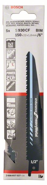BOSCH Reciprocating saw blade S 930 CF Length 150 mm Width 22 mm ( 4000909617 )