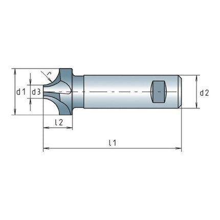 MAYKESTAG Viertelkreisprofilfräser DIN 6518 B Typ N Radius 2 mm ( 4117802004 )