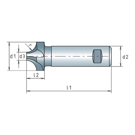 MAYKESTAG Viertelkreisprofilfräser DIN 6518 B Typ N Radius 6 mm ( 4117802012 )
