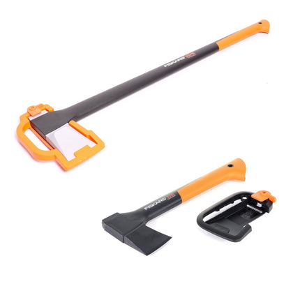 Fiskars Axt Set mit X27 Spaltaxt XXL 92 cm ( 122503 ) und X7 Spaltaxt XS 35,5 cm ( 121423 ) - Toolbrothers
