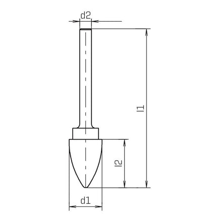 Fresa PFERD RBF Ø 8 mm Longitud de la cabeza 20 mm Mango Ø 6 mm ( 4142160321 )