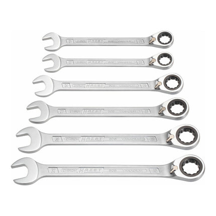 HAZET ratchet ring spanner set 606/6-1 6-piece spanner widths 21-32 mm ( 8000463885 )