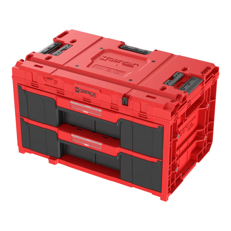 Qbrick System ONE Drawer 2 Toolbox 2.0 RED Ultra HD Niestandardowa skrzynka narzędziowa 587 x 380 x 340 mm 29 l z dwiema szufladami