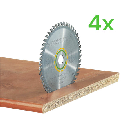 Festool HW 190x2,8x30 W48 circular saw blade WOOD FINE CUT 4 pcs. ( 4x 486297 ) 190 x 2,8 x 30 mm 48 teeth for solid wood, coated, veneered boards