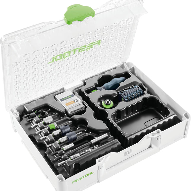 Festool SYS3 M 89 ORG CE-SORT paquete de montaje (576804) para taladro atornillador de batería y taladro atornillador de percusión de batería Festool con soporte FastFix y portaherramientas WH-CE CENTROTEC
