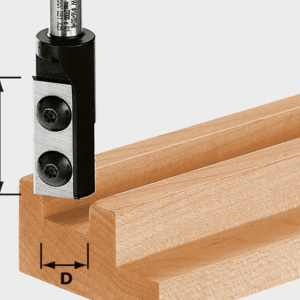 Inserts de fraise à rainurer Festool HW S8 D10/25 WP Z1 (491079) pour OF 900, OF 1000, OF 1010, OF 1010 R, OF 1400, OF 2000, OF 2200