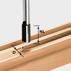 Festool HW S8 D18/20 fresa de ranuras (490968) para OF 900, OF 1000, OF 1010, OF 1010 R, OF 1400, OF 2000, OF 2200