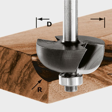 Festool HW S8 D25.5/R6.35 KL fresa de ranuras (491018) para OF 900, OF 1000, OF 1010, OF 1010 R, OF 1400, OF 2000, OF 2200