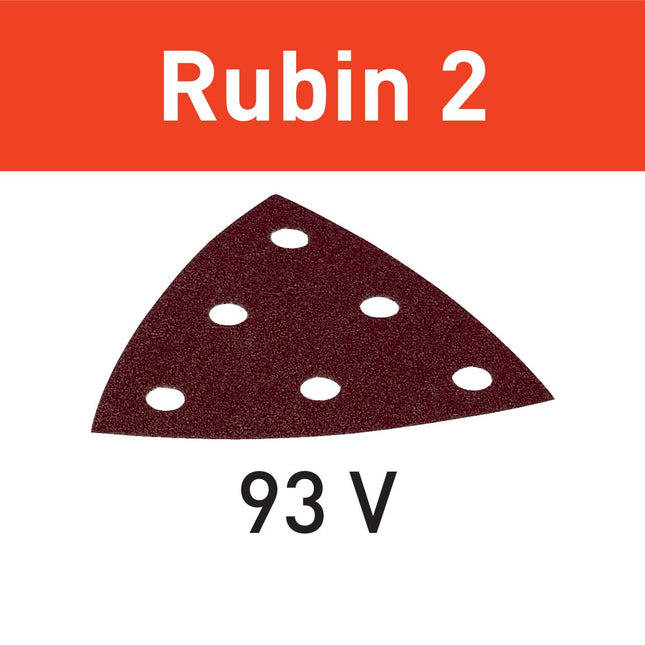 Festool STF V93/6 P100 RU2/50 Schleifblatt Rubin 2 ( 499164 ) für RO 90 DX, DX 93, RS 300, RS 3, LRS 93 (Bügeleisenschleifschuh)