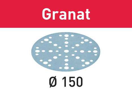 Disco abrasivo Festool STF D150/48 P1500 GR/50 granate (575177) para RO 150, ES 150, ETS 150, ETS EC 150, LEX 150, WTS 150, HSK-D 150
