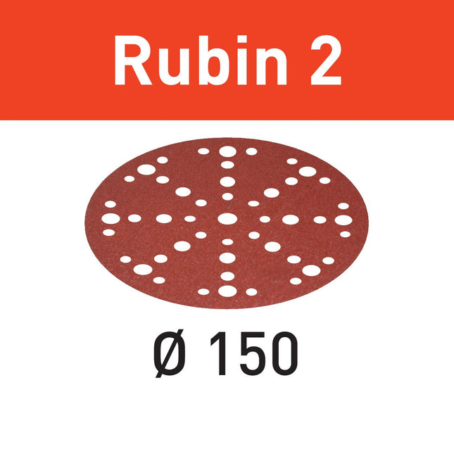 Disco abrasivo Festool STF D150/48 P180 RU2/10 Ruby 2 (575184) para RO 150, ES 150, ETS 150, ETS EC 150, LEX 150, WTS 150, HSK-D 150