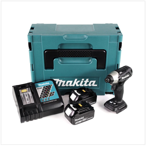 Makita DTD 155 RFJB Akku Schlagschrauber 18 V Brushless Sonderausgabe schwarz im MAKPAC + 2 x BL1830 3,0 Ah Akku + 1 x DC 18 RC Ladegerät - Toolbrothers