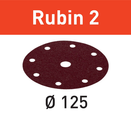 Festool STF D125/8 P80 RU2/50 Schleifscheibe Rubin 2 ( 499095 ) für RO 125, ES 125, ETS 125, ETSC 125, ES-ETS 125, ES-ETSC 125, ETS EC 125, LEX 125