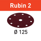 Festool STF D125/8 P80 RU2/10 Schleifscheibe Rubin 2 ( 499103 ) für RO 125, ES 125, ETS 125, ETSC 125, ES-ETS 125, ES-ETSC 125, ETS EC 125, LEX 125