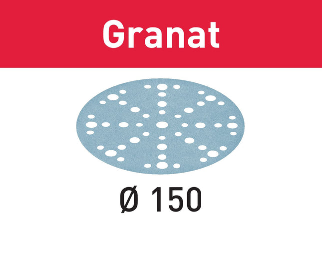 Festool STF D150/48 P80 GR/10 Schleifscheibe Granat 150 mm P 80 10 Stk. ( 575156 ) für RO 150, ES 150, ETS 150, ETS EC 150, LEX 150, WTS 150, HSK-D 150