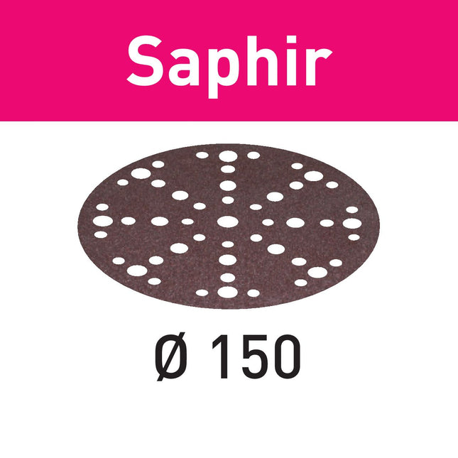 Disco de lijado Festool STF-D150/48 P80 SA/25 zafiro (575197) para RO 150, ES 150, ETS 150, ETS EC 150, LEX 150, WTS 150, HSK-D 150