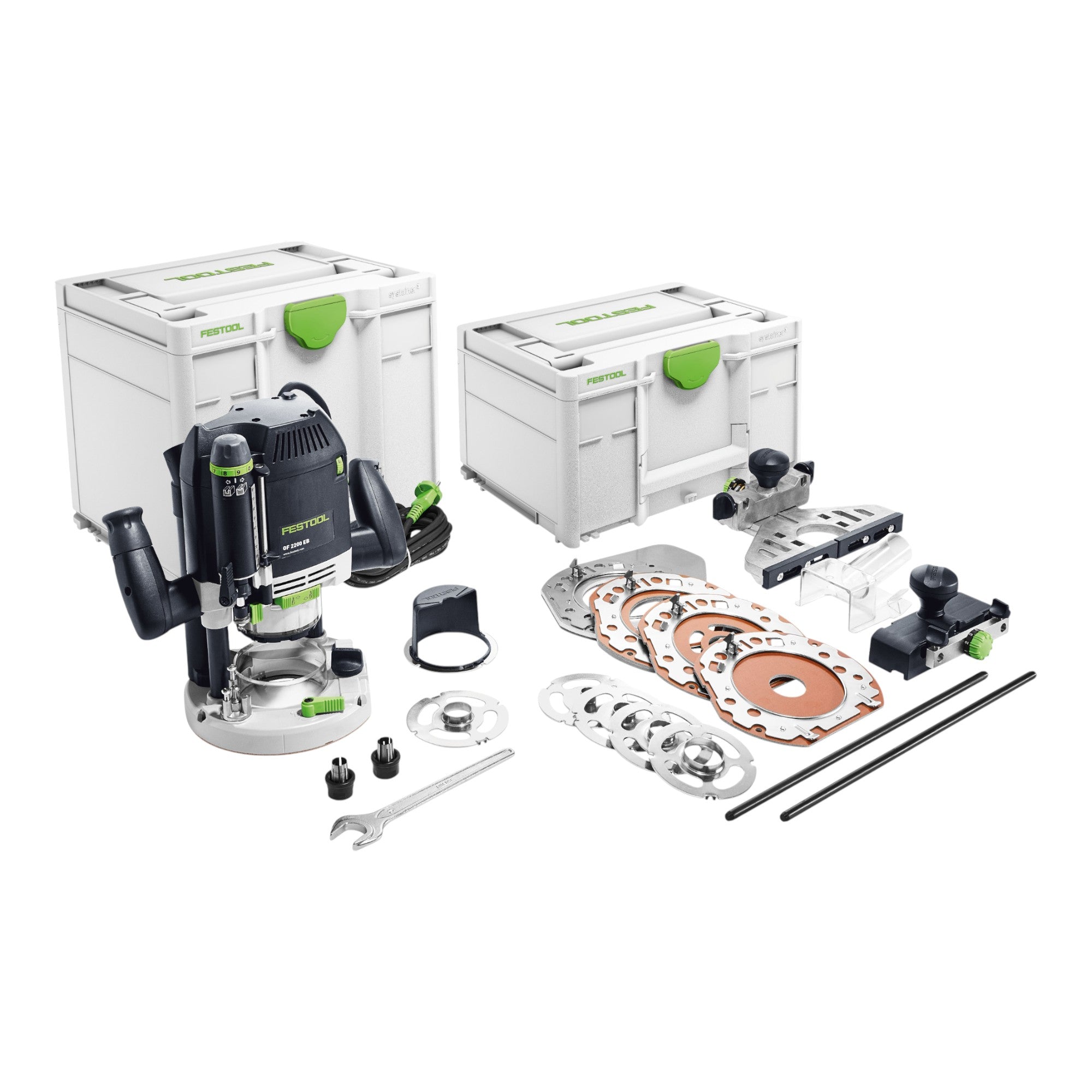 Festool OF 2200 EB Set Oberfraese 2200 W 6 12 7 mm Zubehoer Set Systainer 576220  0 - toolbrothers