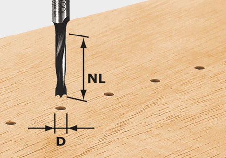 Foret à cheville Festool HW S8 D6/30 Z (491067) pour OF 900, OF 1000, OF 1010, OF 1010 R, OF 1400