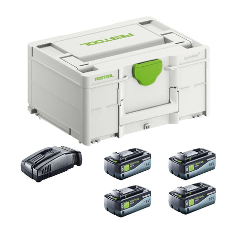 Festool SYS 18V 4x8,0/SCA16 Energy Set 4x akumulator 18 V 8,0 Ah ( 4x 577323 ) + ładowarka ( 576953 ) + Systainer