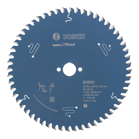 Bosch Expert for Wood circular saw blade 190 x 20 x 2.6 mm 56 teeth for wood ( 2608644046 )