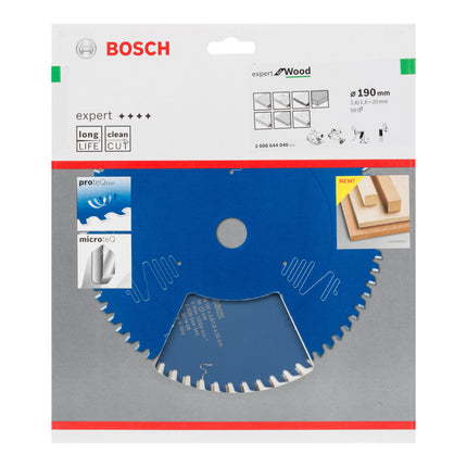 Bosch Expert para madera hoja de sierra circular 190 x 20 x 2,6 mm 56 dientes para madera ( 2608644046 )