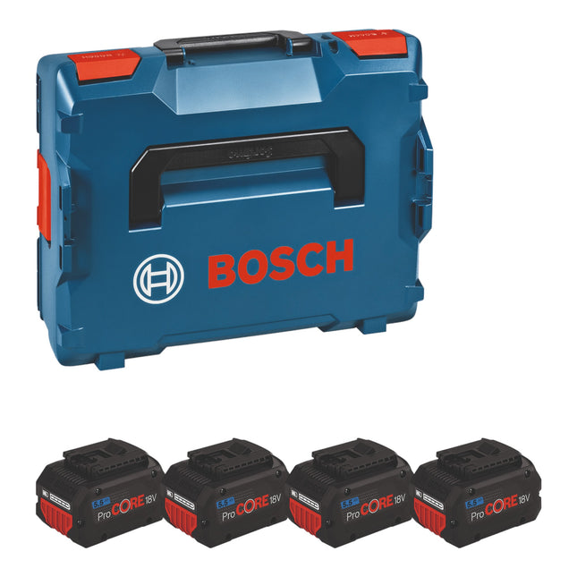 Bosch 4x ProCORE18V 5.5Ah Professional Set 18 V 4x battery pack 5.5 Ah Li-Ion + L-Boxx ( 1600A02A2U )