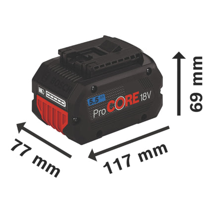 Bosch 4x ProCORE18V 5.5Ah Professional Set 18 V 4x batería 5.5 Ah Li-Ion + L-Boxx (1600A02A2U)