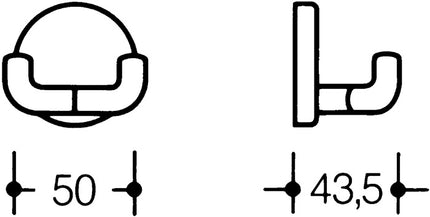 HEWI gancho doble 477.90.025 2 ganchos ( 3000206771 )