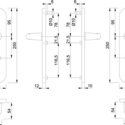 HOPPE Mobili di sicurezza Verona 1510/3331/3310 Alluminio F1 ( 3000209100 )