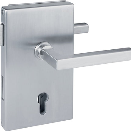 HERMAT Cerradura para puerta de cristal 6053 PZ L - Molina acero inoxidable mate ( 3000253947 )