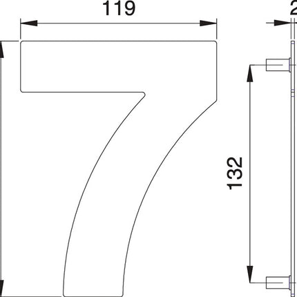 EDI Hausnummer Ziffer 7 Edelstahl matt ( 3000261322 )