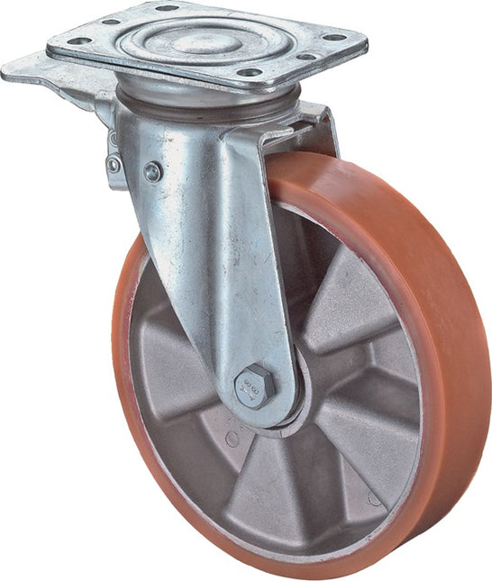 BS ROLLEN Swivel castor with total brakes Wheel Ø 200 mm Load capacity 300 kg ( 3900275627 )