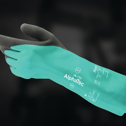 ANSELL chemical gloves AlphaTec 58-735 size 9 green ( 4000371503 )