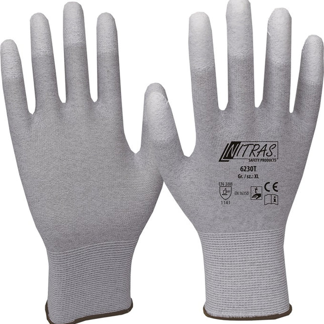 Guanti NITRAS taglia 8 grigio/bianco ( 4000371798 )