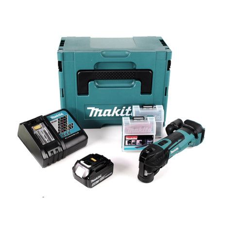 Makita DTM 51 RG1JX2 Akku Multifunktionswerkzeug 18 V + 1x Akku 6,0 Ah + Ladegerät + 39 tlg. Zubehör Set + Makpac - Toolbrothers